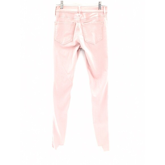 Express Pink Stretch + Super Soft Ankle Legging Mid Rise Distressed Size 0 Reg - Picture 2 of 8